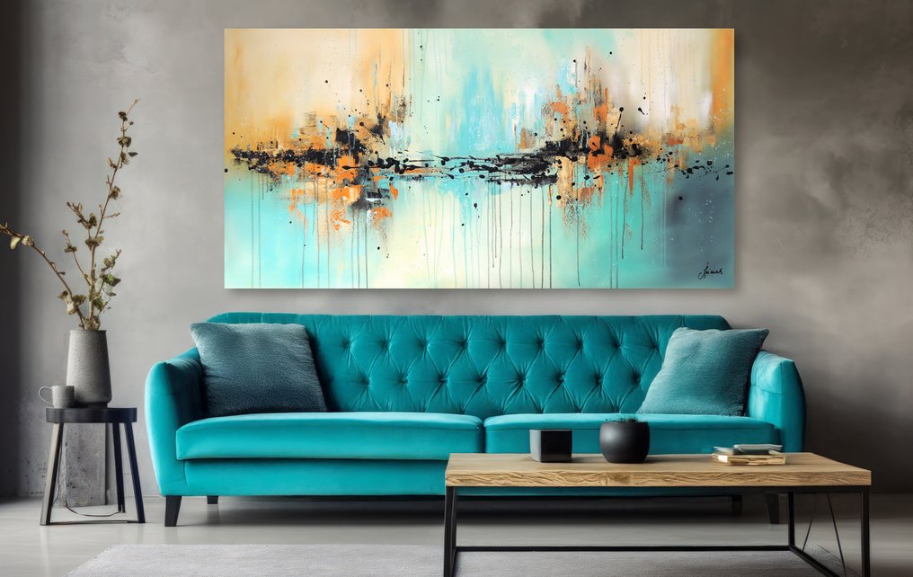 Monika Spiewak - Abstract - XXL - Oil Painting Stretched On The Frame - Ready To Hang - 1/1 Unique Piece #1.0