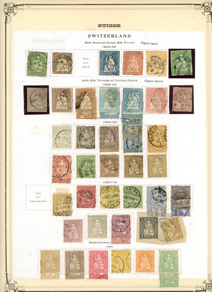Ελβετία 1850 - Μια πολύ καλή συλλογή, που ακολουθείται από τα κλασικά: Ταχυδρομείο, φόροι, καθιστές Ελβετίες,... #1.0