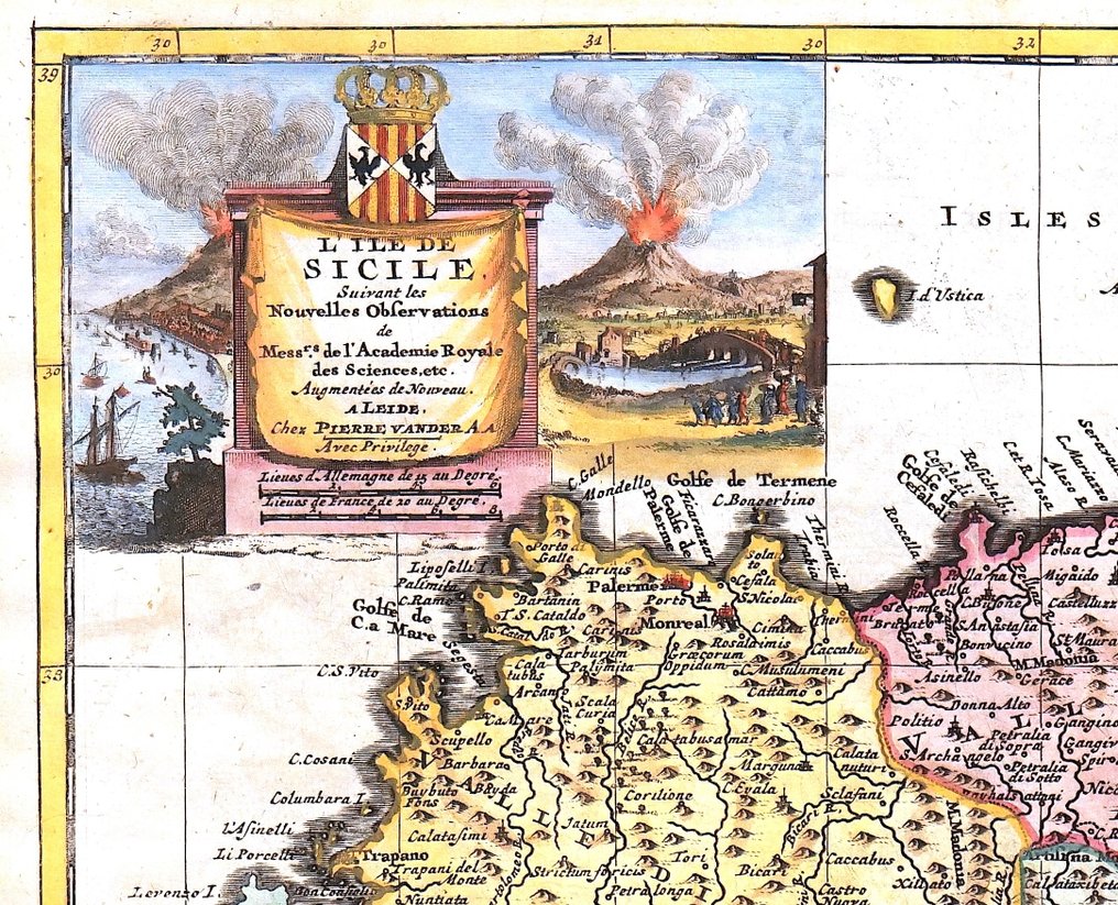 Italy - Sicilia; P. Van der Aa - L'Ile de Sicilie - 1736 #1.0