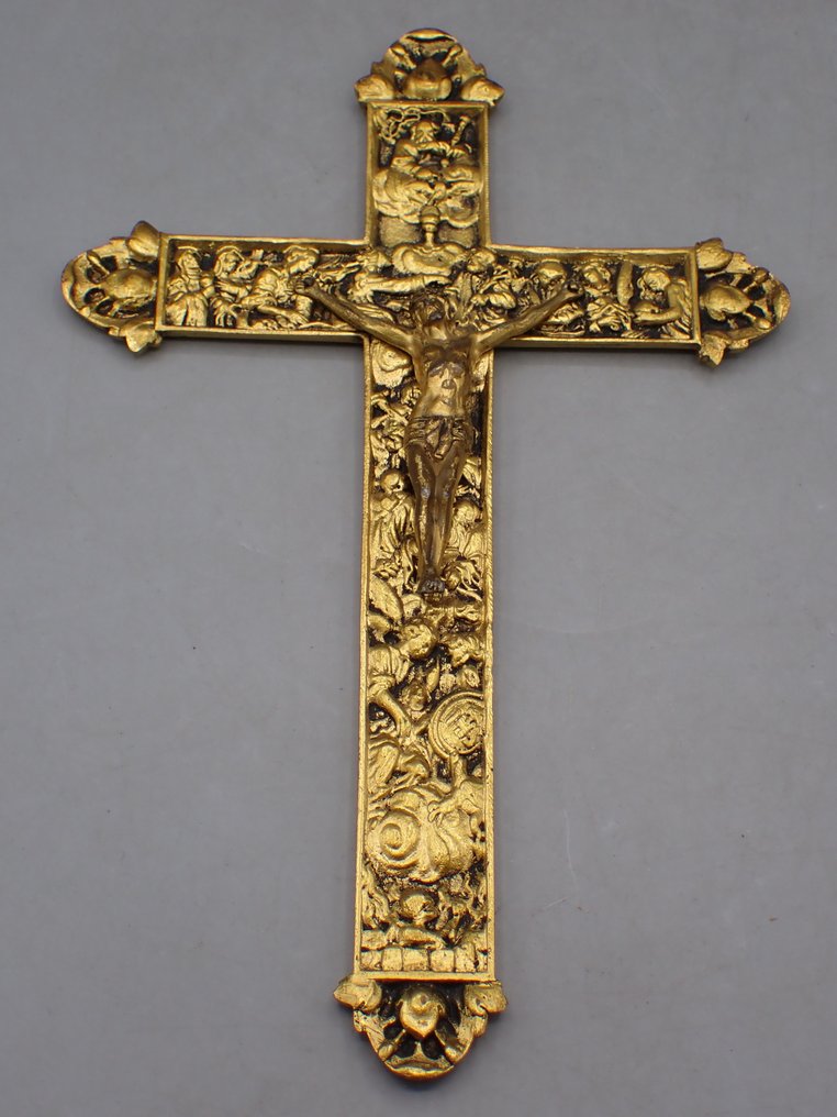 Krucifiks - Forgyldt messing - 1880-1900 - Erhard og Sønner #1.0