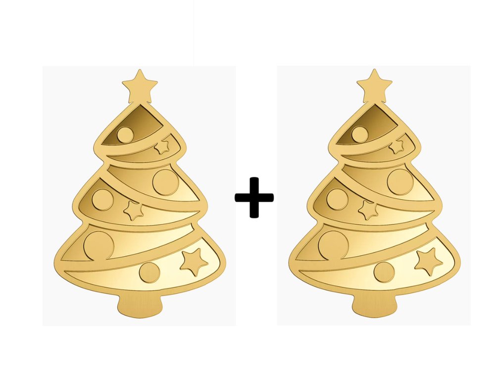 Chade. 3000 Francs 2025 Christmas Tree - .999 gold (2 pieces) with box & certificates  (Sem preço de reserva) #1.0