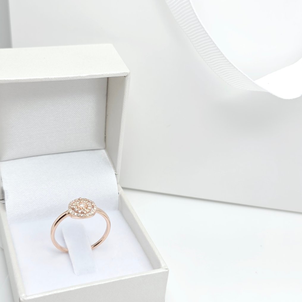 Nincs minimálár - Gyűrű - 14 kt. Rózsa arany - 0.22ct. tw. Gyémánt (Természetes) #4.3