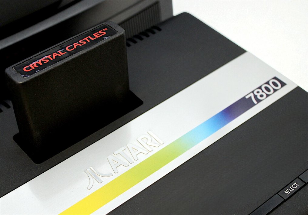 Atari - 7800 - WORKING!! 4 Games: Ms PAC-MAN, Crystal Castles, Xevious, Real Sport Soccer + 2 Joysticks - Videospill konsoll - Uten original eske #1.0