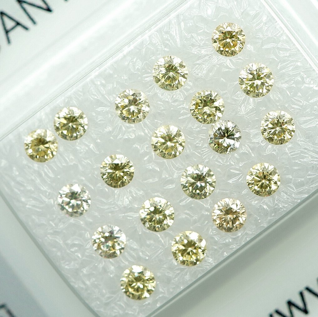 19 pcs Diamante  (Naturale)  - 1.02 ct - Rotondo - VS1, SI1 - Gem Report Antwerp (GRA) #3.2