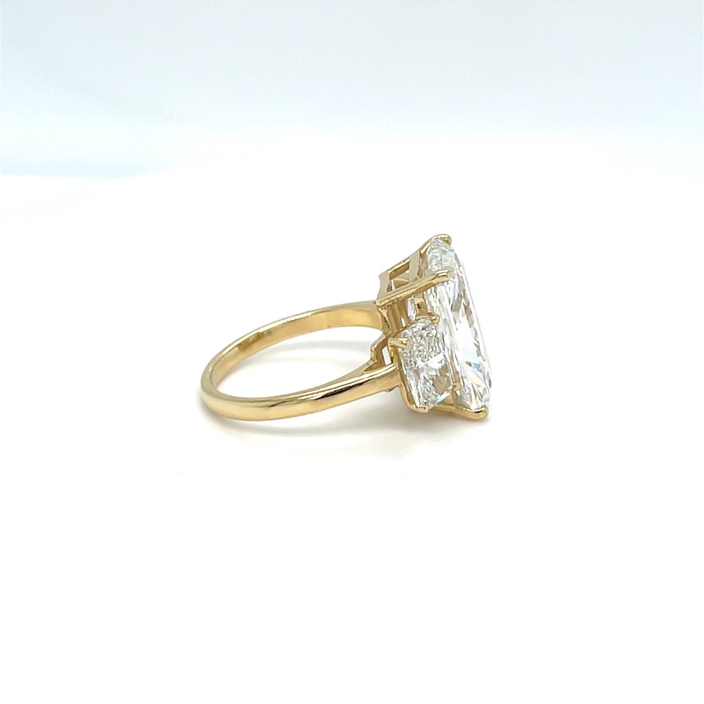 Sormus - 14 kt. Keltakulta - 10.12ct. tw. Timantti (Laboratoriossa kasvatettu) - Timantti #2.1