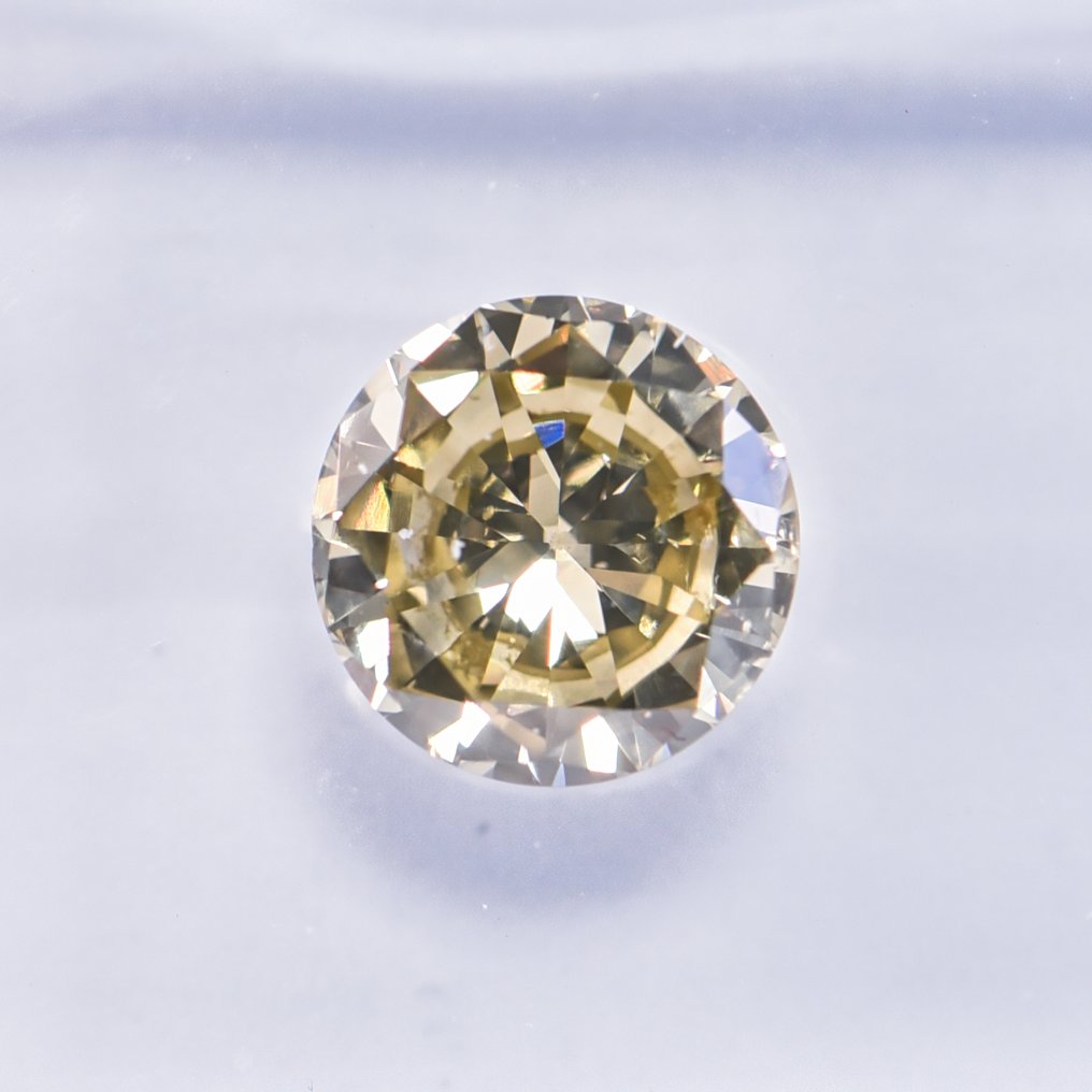 没有保留价 - 1 pcs 钻石  (天然色彩的)  - 1.00 ct - 圆形 - Fancy 稍帶灰色的, 稍帶棕色的 黄色 - SI1 微内含一级 - 国际宝石研究院（IGI） #2.1