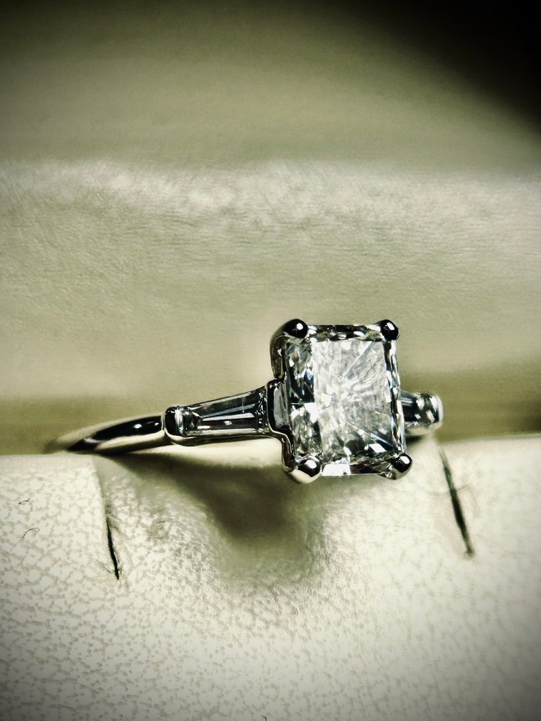 沒有保留價 - 戒指 - 18 克拉 白金 -  1.01ct. tw. 鉆石 (天然) #4.3