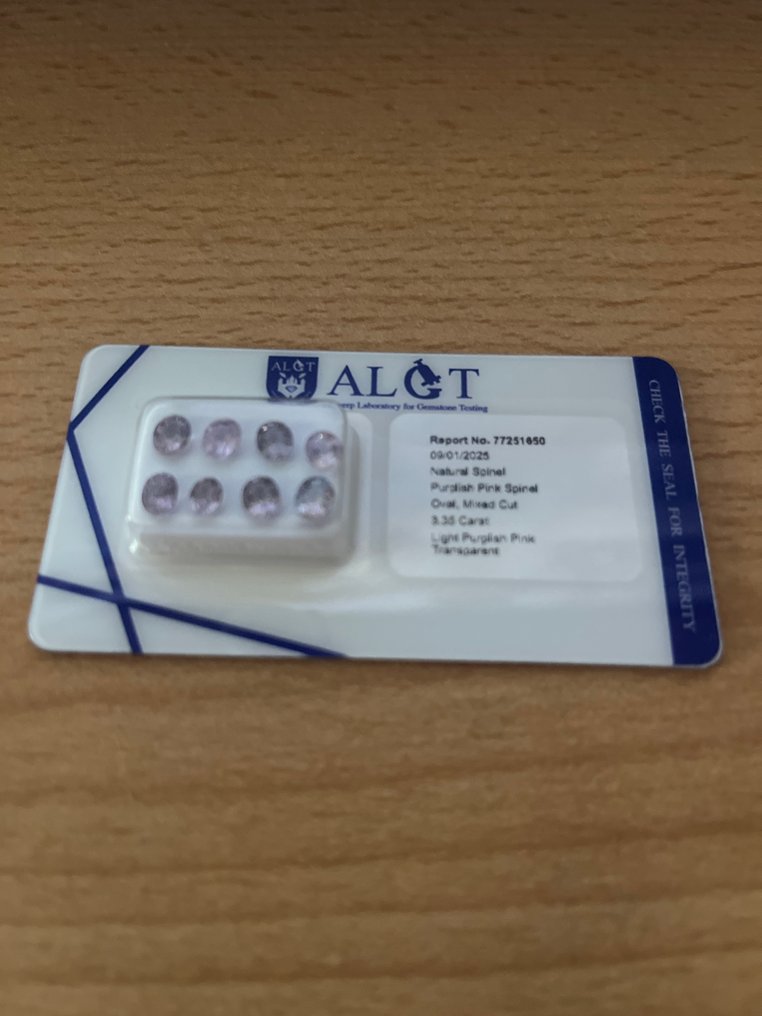 Ingen mindstepris - 8 pcs  Lyserød, Violet Spinel  - 3.35 ct - Antwerp Laboratory for Gemstone Testing (ALGT) - 8 naturlige spinelsten #2.1