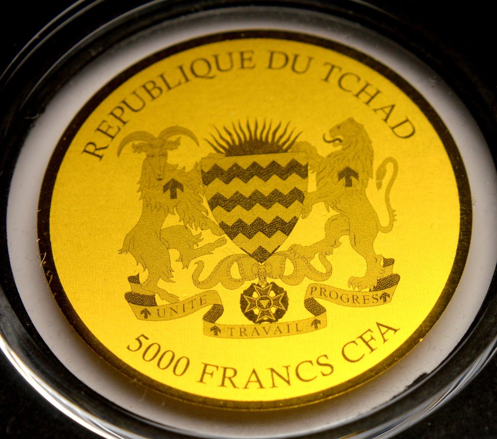 Chade. 5000 Francs 2020 Big Five - Elk Animal - 1/200oz (.999) (Sem preço de reserva) #4.3