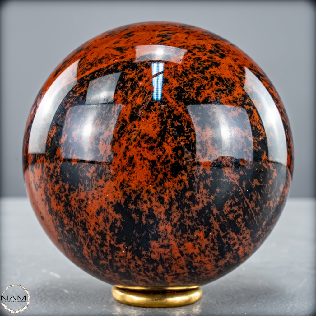 Meget sjælden mahogni-obsidian Sphere, fra Mexico- 621.41 g #2.1