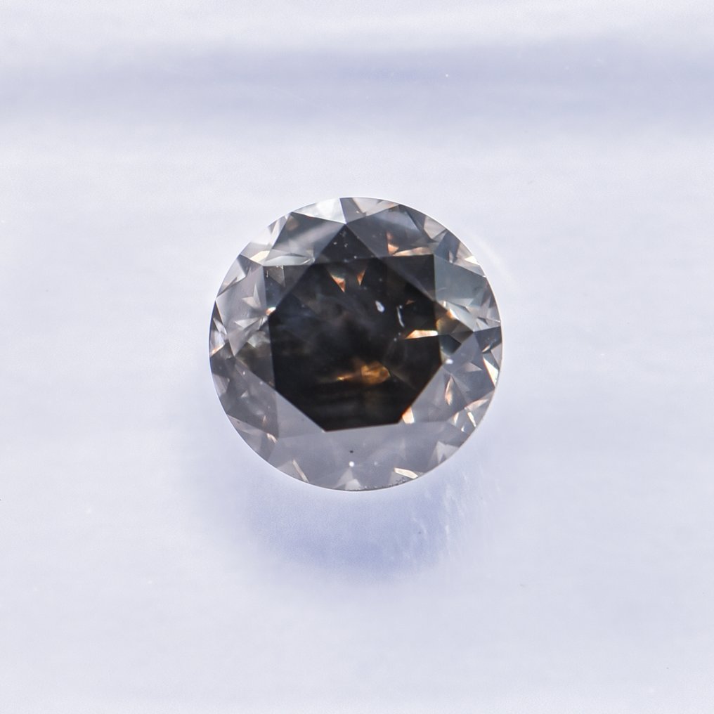 没有保留价 - 1 pcs 钻石 (天然色彩的) - 1.01 ct - 圆形 - Fancy deep 稍帶綠色的 灰色 - SI2 微内含二级 - 国际宝石研究院(IGI) - VG #4.3
