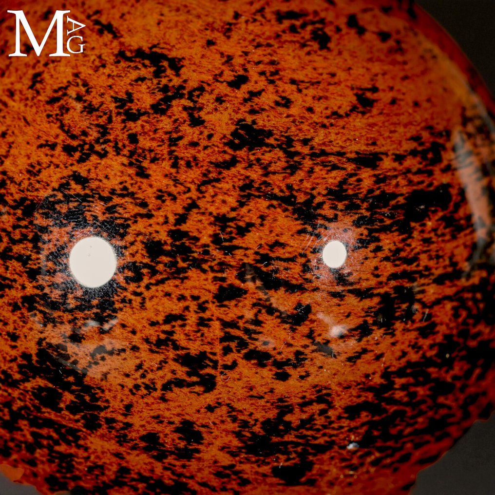 No Recerve Price Mahogany Obsidian Sphere - Very Rare Quality - Red Dappled Obsidian Sphere - Altezza: 77.2 mm - Larghezza: 77.2 mm- 572 g #2.1