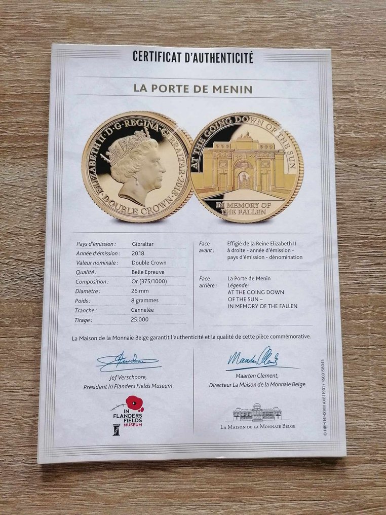 Gibraltar. 1 Crown Coffret dédié à la première guerre mondial #3.2