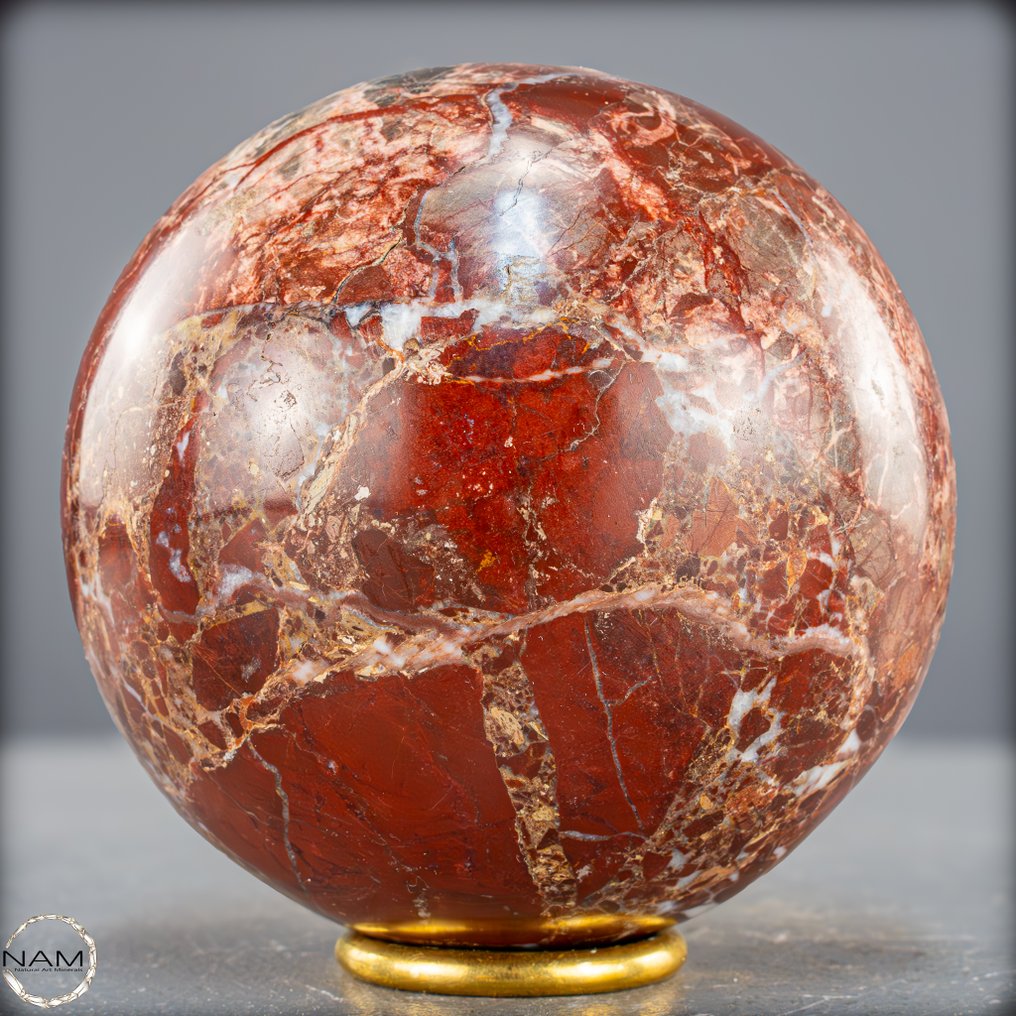 Natuurlijk zeldzaam rood jaspis-quartz Sphere, Himalaya- 1784.71 g #3.2