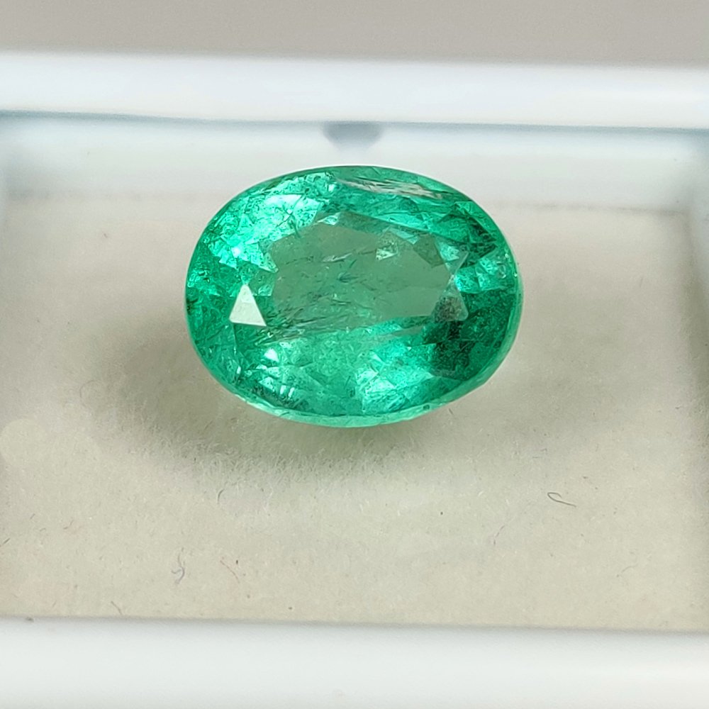 1 pcs 綠色 祖母綠 - 3.04 ct - 國際寶石學院(International Gemological Institute (IGI)) - 次要的油 #1.0