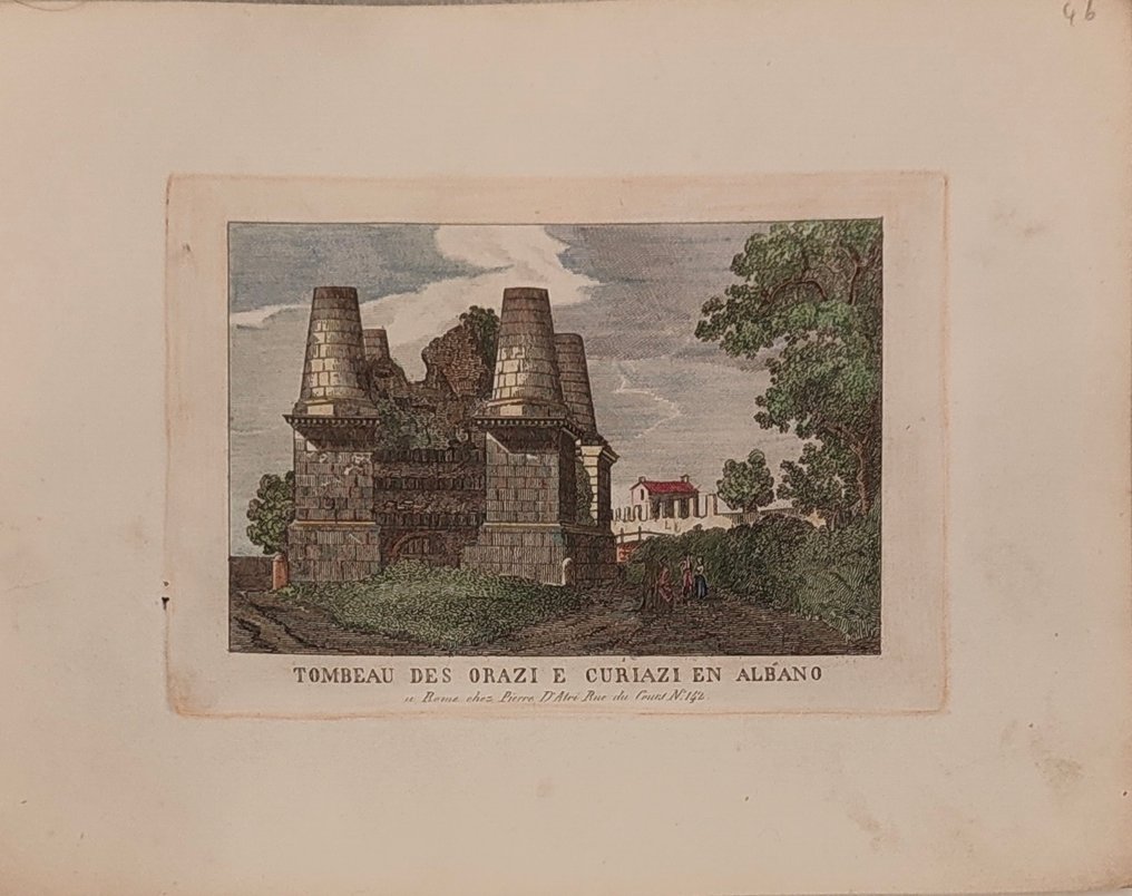 Italy - Castelli Romani; Pierre D'Atri - Grotta Ferrata / Tombeau des Orazi e Curiazi en Albano - 1821-1850 #4.3
