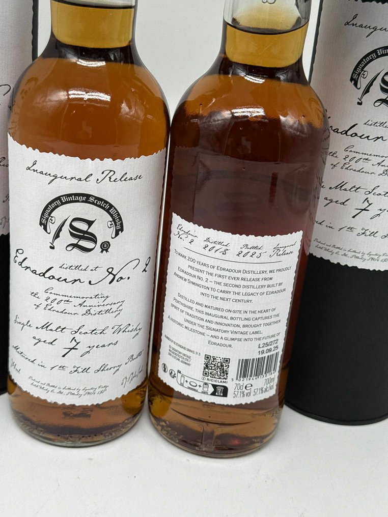 Edradour No. 2 Inaugural Release - 2018 - 7yo - 200th Distillery Anniversary - Signatory Vintage  - 70cl - 2 bottles #2.1