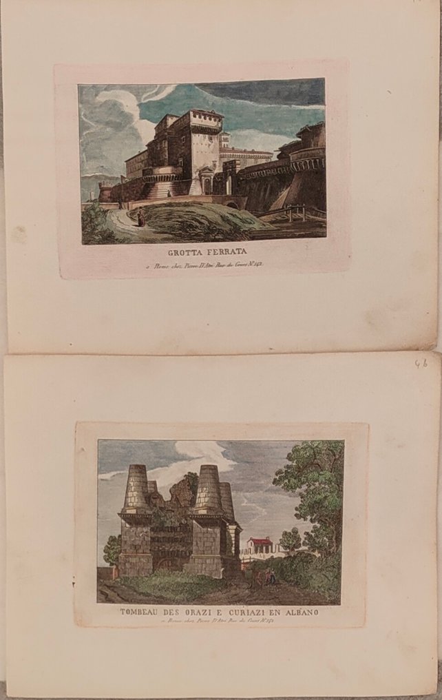 Italy - Castelli Romani; Pierre D'Atri - Grotta Ferrata / Tombeau des Orazi e Curiazi en Albano - 1821-1850 #1.0