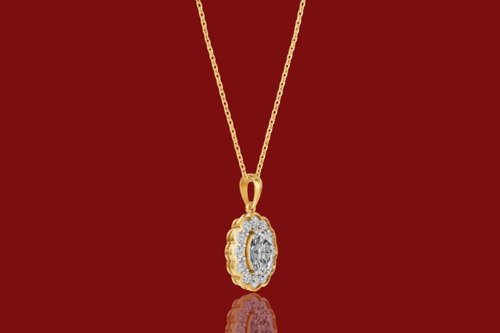 Nyaklánc - 14 kt. Sárga arany - 2.19ct. tw. Gyémánt (Laboratóriumban előállított) - Gyémánt #2.1