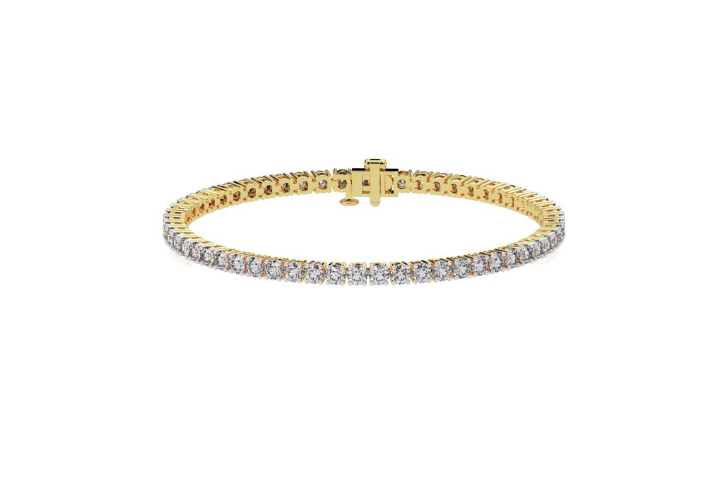 Brățară de tenis - 14 ct. Aur galben - 5.60ct. tw. Diamant (Cultivat în laborator) #1.0