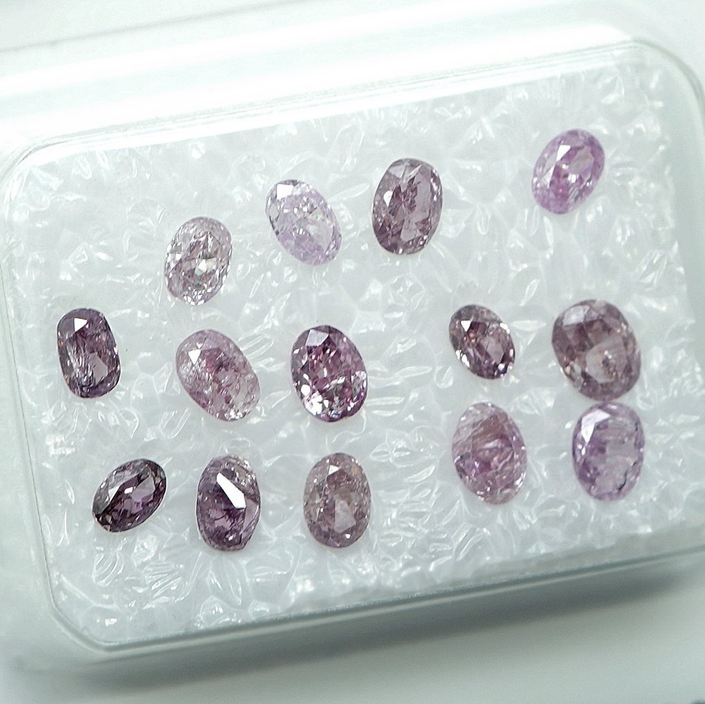 14 pcs Diamant  (Naturelle)  - 1.01 ct - Oval - I1, I3 - Gem Report Antwerp (GRA) #3.2