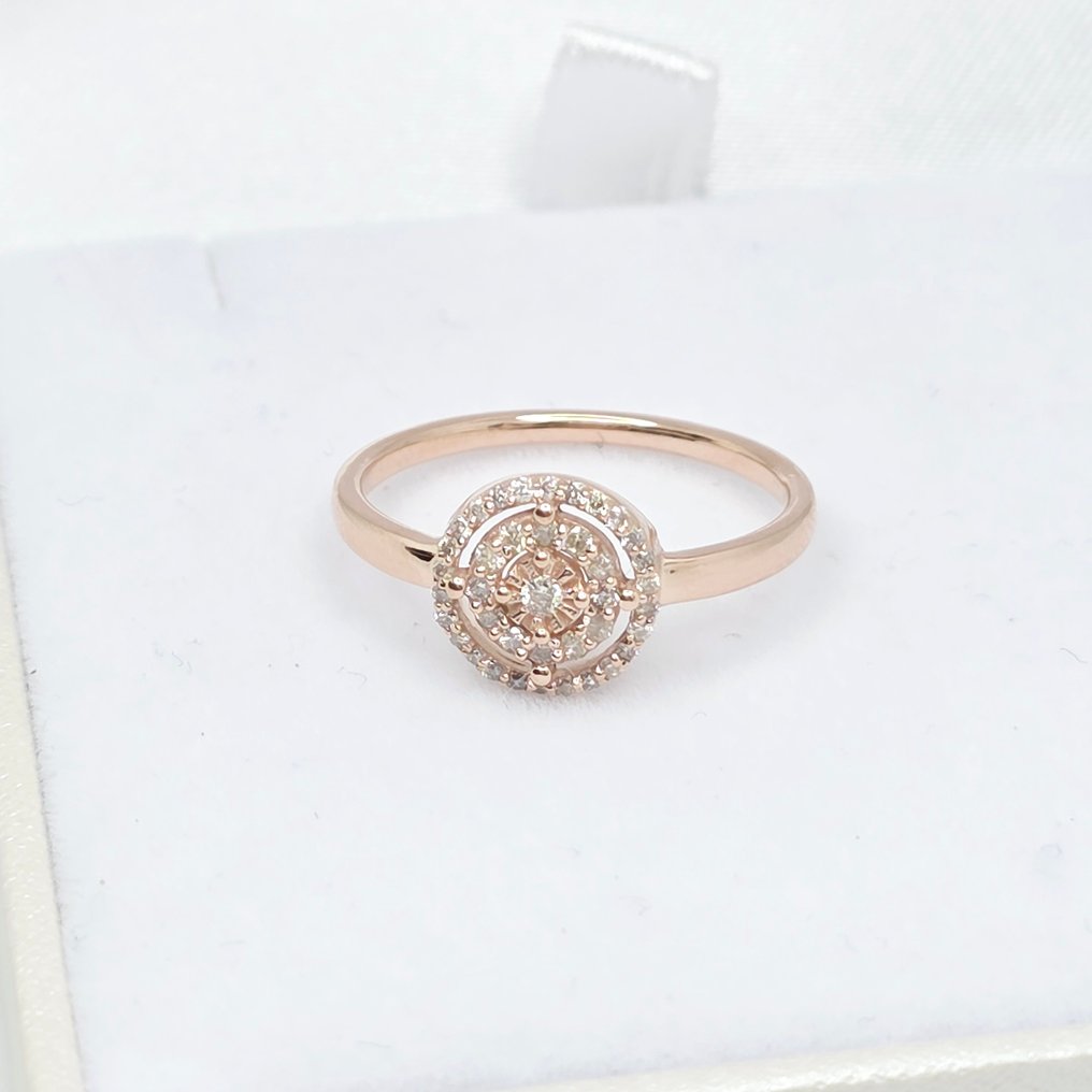 Nincs minimálár - Gyűrű - 14 kt. Rózsa arany - 0.22ct. tw. Gyémánt (Természetes) #2.1
