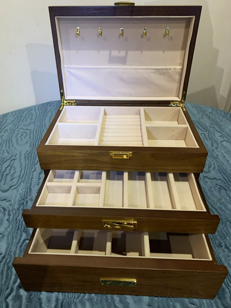 Κουτί κοσμημάτων - Ξύλο, Alcantara - Κουτί κοσμημάτων 3 επιπέδων #1.0