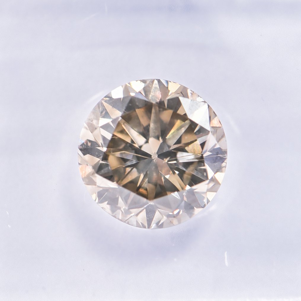 χωρίς τιμή ασφαλείας - 1 pcs Διαμάντι (Φυσικού χρώματος) - 1.54 ct - Στρογγυλό - Fancy Γκριζωπό, Καφετί Κίτρινο - SI2 - International Gemological Institute (IGI) - ΒΓ #2.1