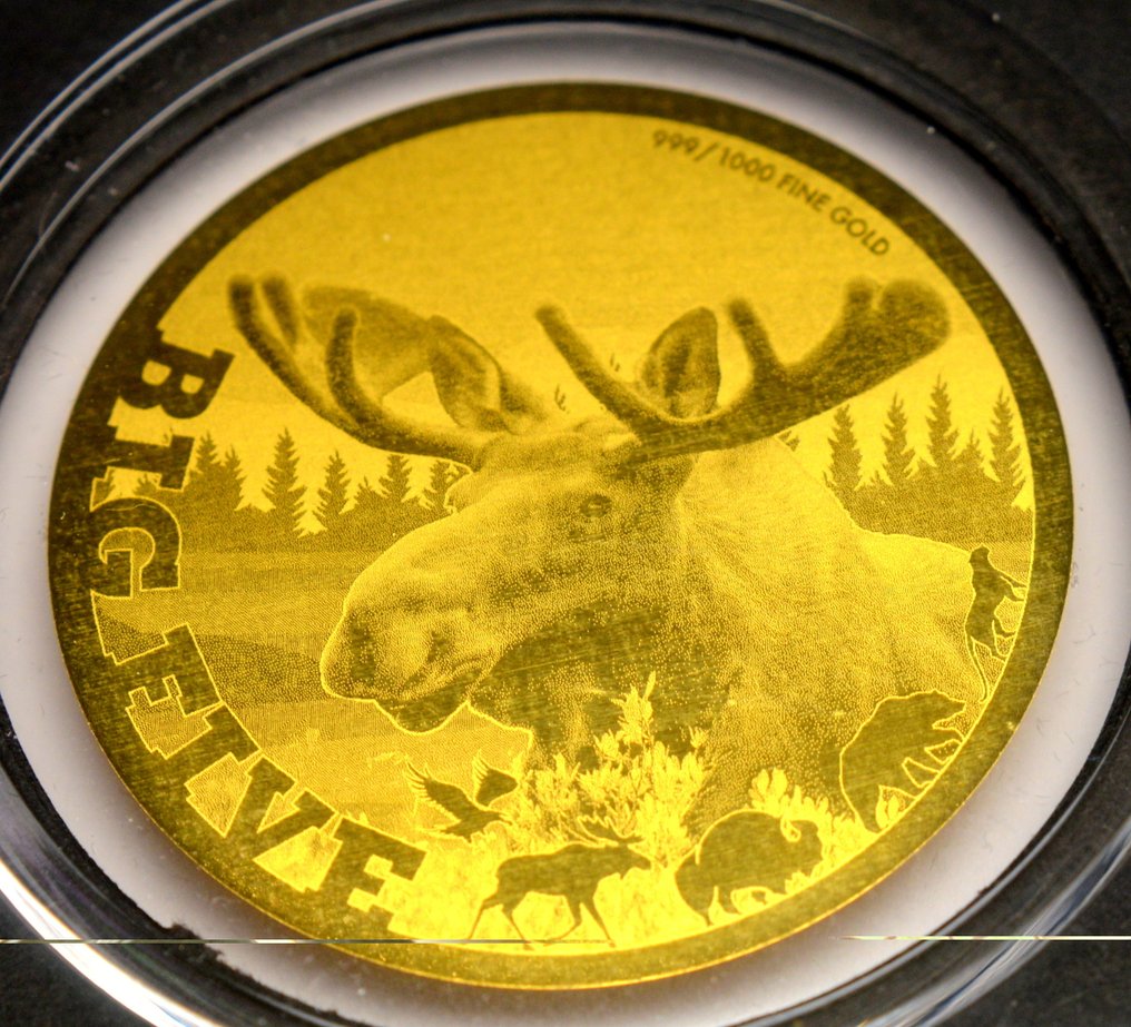 Chade. 5000 Francs 2020 Big Five - Elk Animal - 1/200oz (.999) (Sem preço de reserva) #2.1