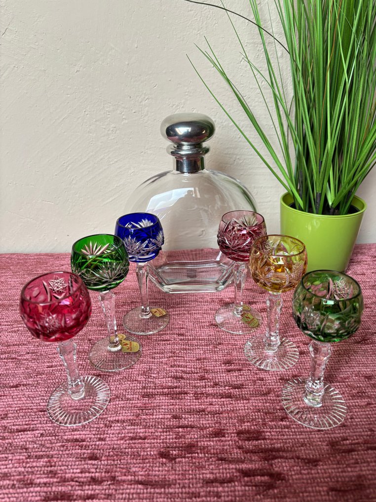 Nachtmann - Liquor set - Bleached crystal, with decanter from Etains du Manoir. #1.0