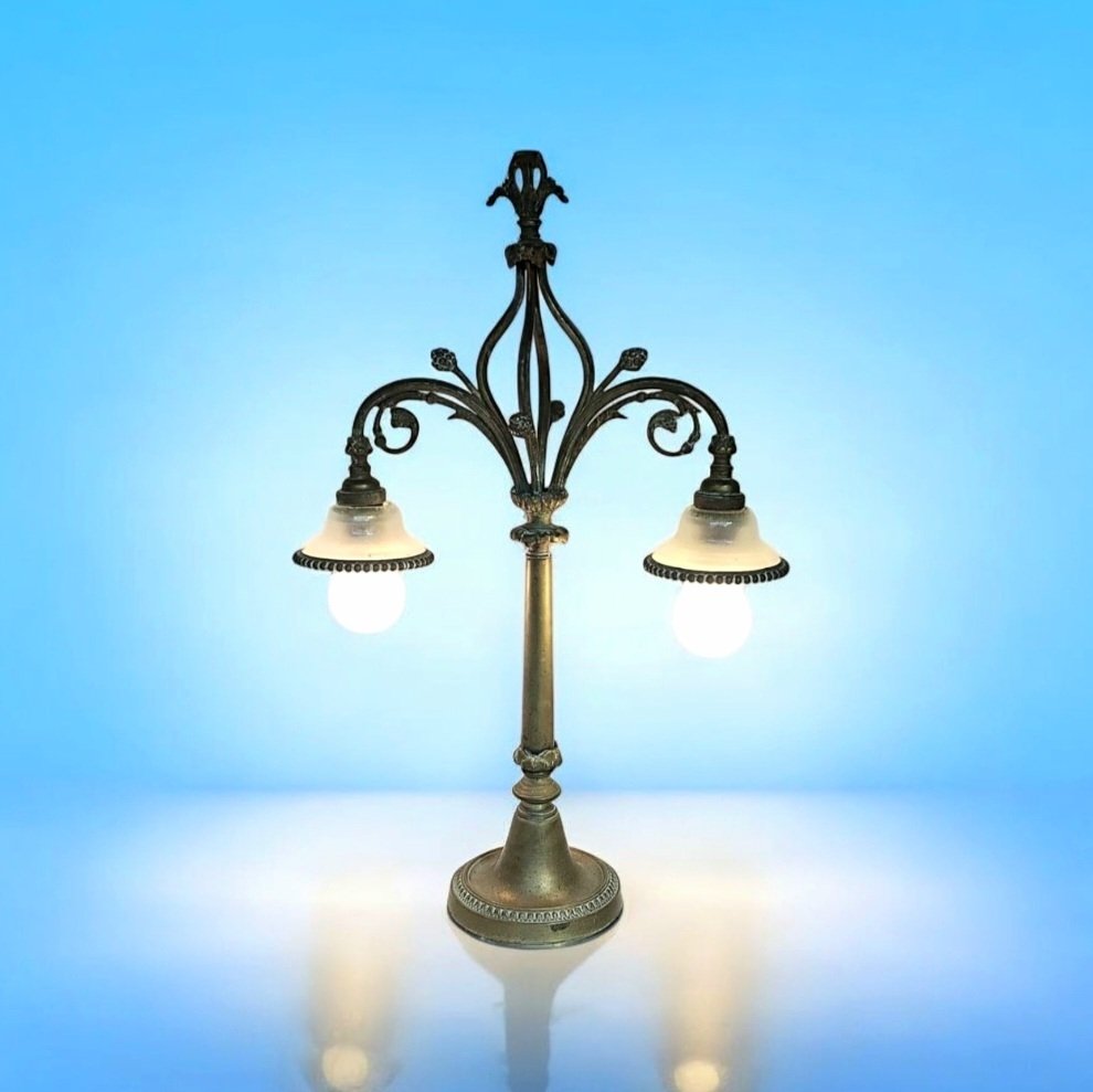 Φωτιστικό - Torchère - Σπάνιο Μοντέλο - Ορείχαλκος, Γυαλί, Bronze de Vienne #1.0