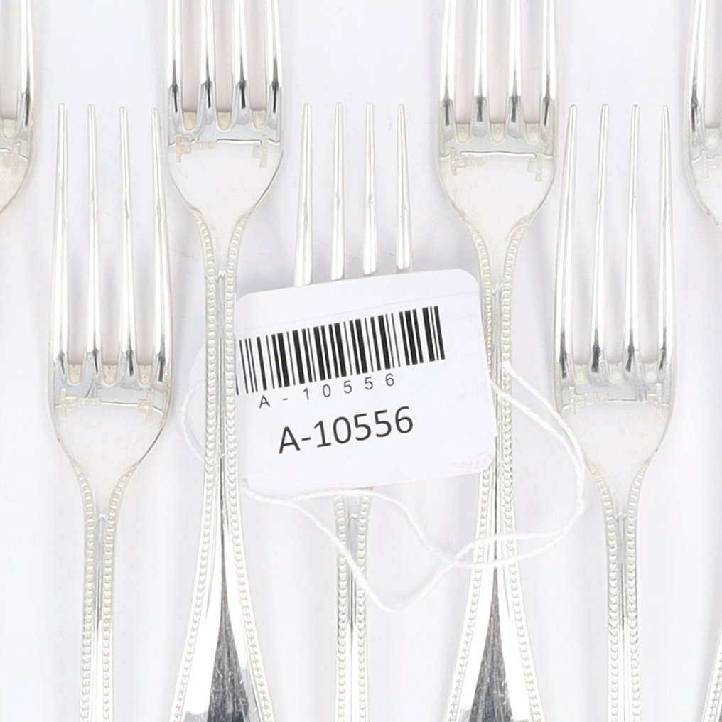 Christofle, Dessertvork model "Perles" - Widelec (12) - Posrebrzany #4.3