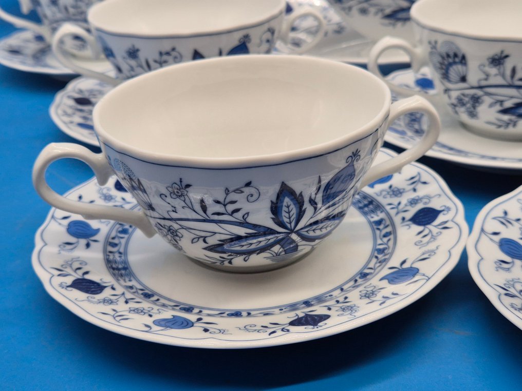 餐具套装 - Form Marienbad – „Ingres Weiß“ – Suppenservice mit blauem Zwiebelmuster-Dekor - 瓷 #4.3