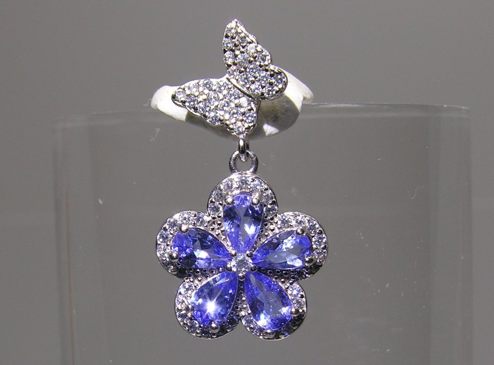 Tanzanite Pendant - Height: 22 mm - Width: 13 mm- 2.42 g - (1) #1.0