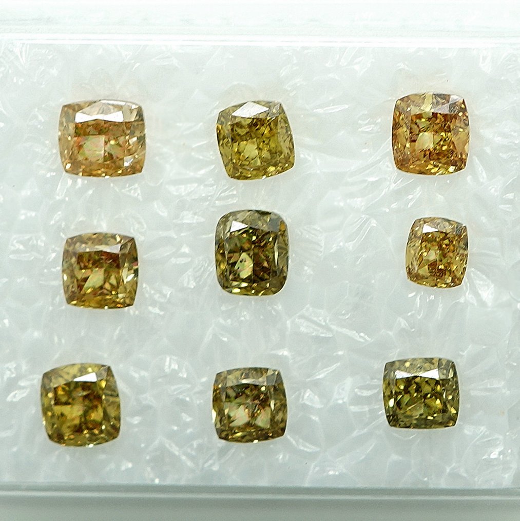 9 pcs Diamant  (Natur)  - 1.06 ct - Pude - VS1, I1 - Gem Report Antwerp (GRA) #1.0