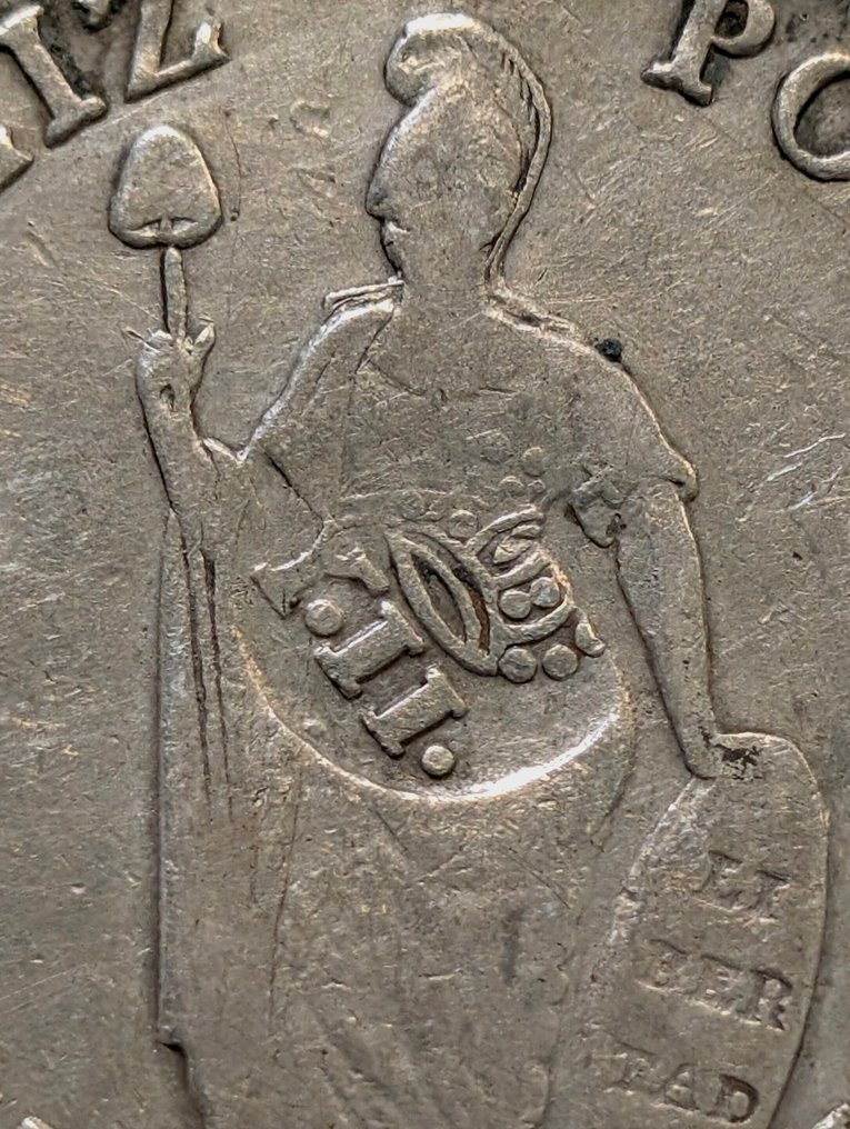 Spain. Isabel II. 1 Peso sobre 8 Reales 1833 Lima MM, Perú - Con sello YII para circular en Manila #3.2