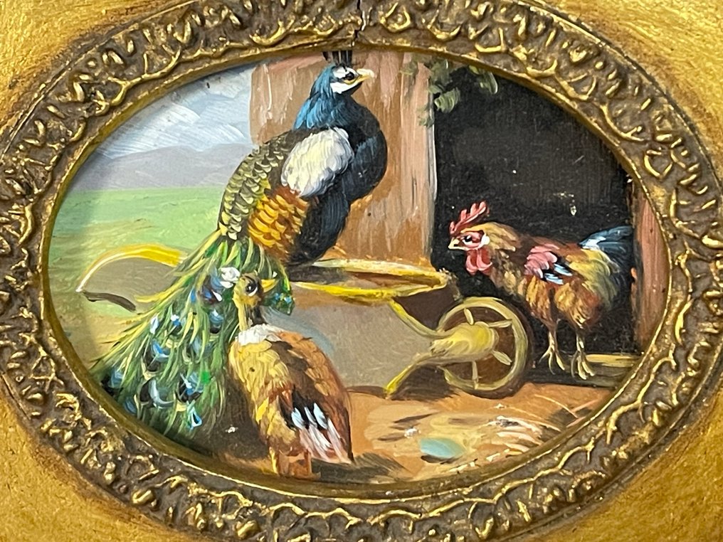 onbekend - Pauwen op boerderij in Barok Lijstje #4.3