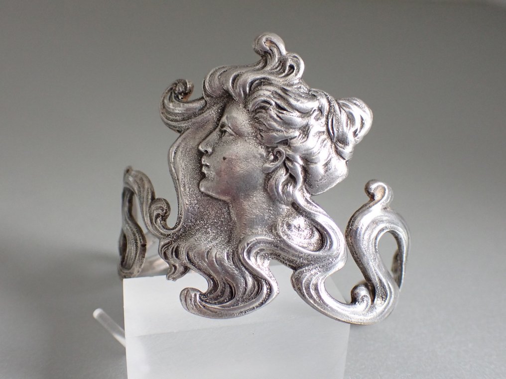 银 - 手镯 - 新艺术女士肖像 #1.0