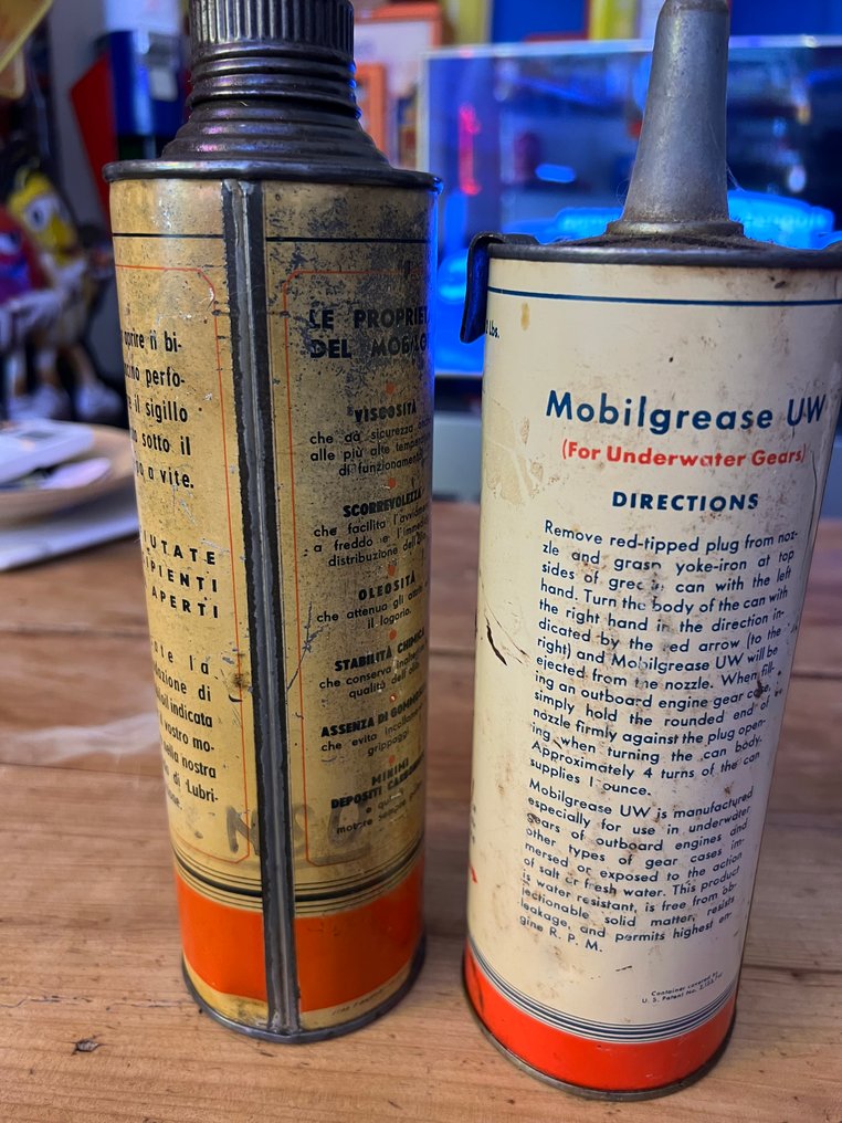 Oil Can - Mobil - Mobiloil "D"; Mobilgrease JW - 1950 #4.3