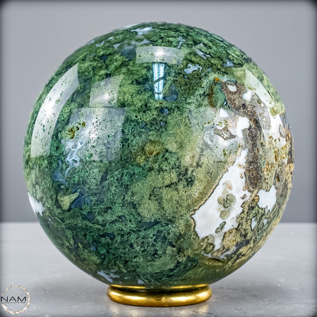 罕见自然艺术苔藓玉 Sphere，巴西- 1605.17 g #2.1