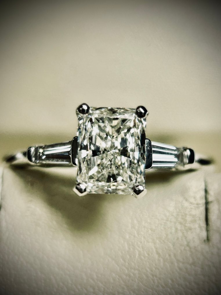 沒有保留價 - 戒指 - 18 克拉 白金 -  1.01ct. tw. 鉆石 (天然) #1.0