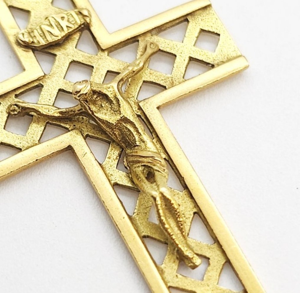 Κρεμαστό κόσμημα - 18 καράτια Κίτρινο χρυσό - Σταυρός σε 18k χρυσό. #1.0