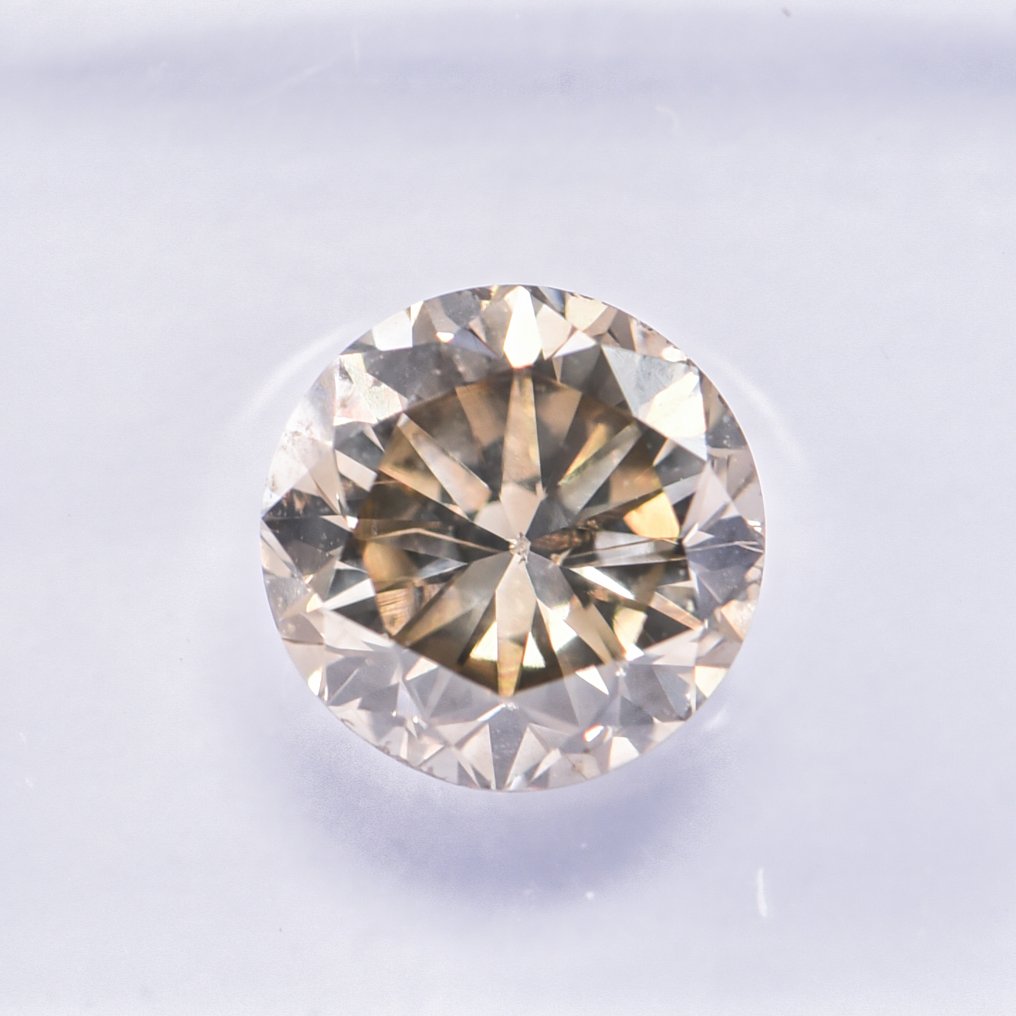 χωρίς τιμή ασφαλείας - 1 pcs Διαμάντι (Φυσικού χρώματος) - 1.54 ct - Στρογγυλό - Fancy Γκριζωπό, Καφετί Κίτρινο - SI2 - International Gemological Institute (IGI) - ΒΓ #1.0