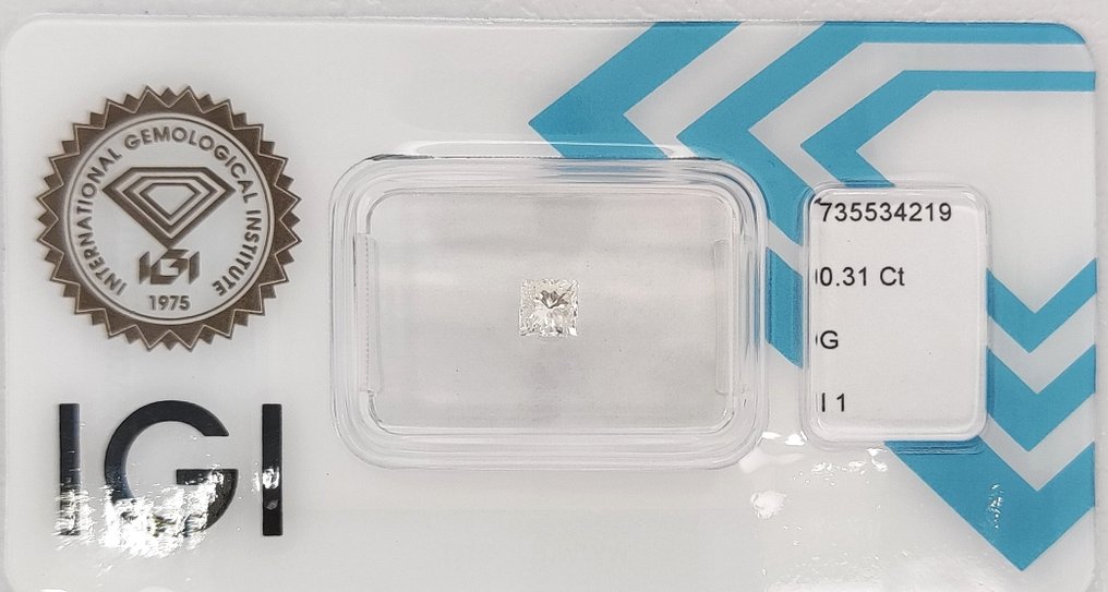 No Reserve Price - 1 pcs Diamond  (Natural)  - 0.31 ct - G - I1 - International Gemological Institute (IGI) #1.0