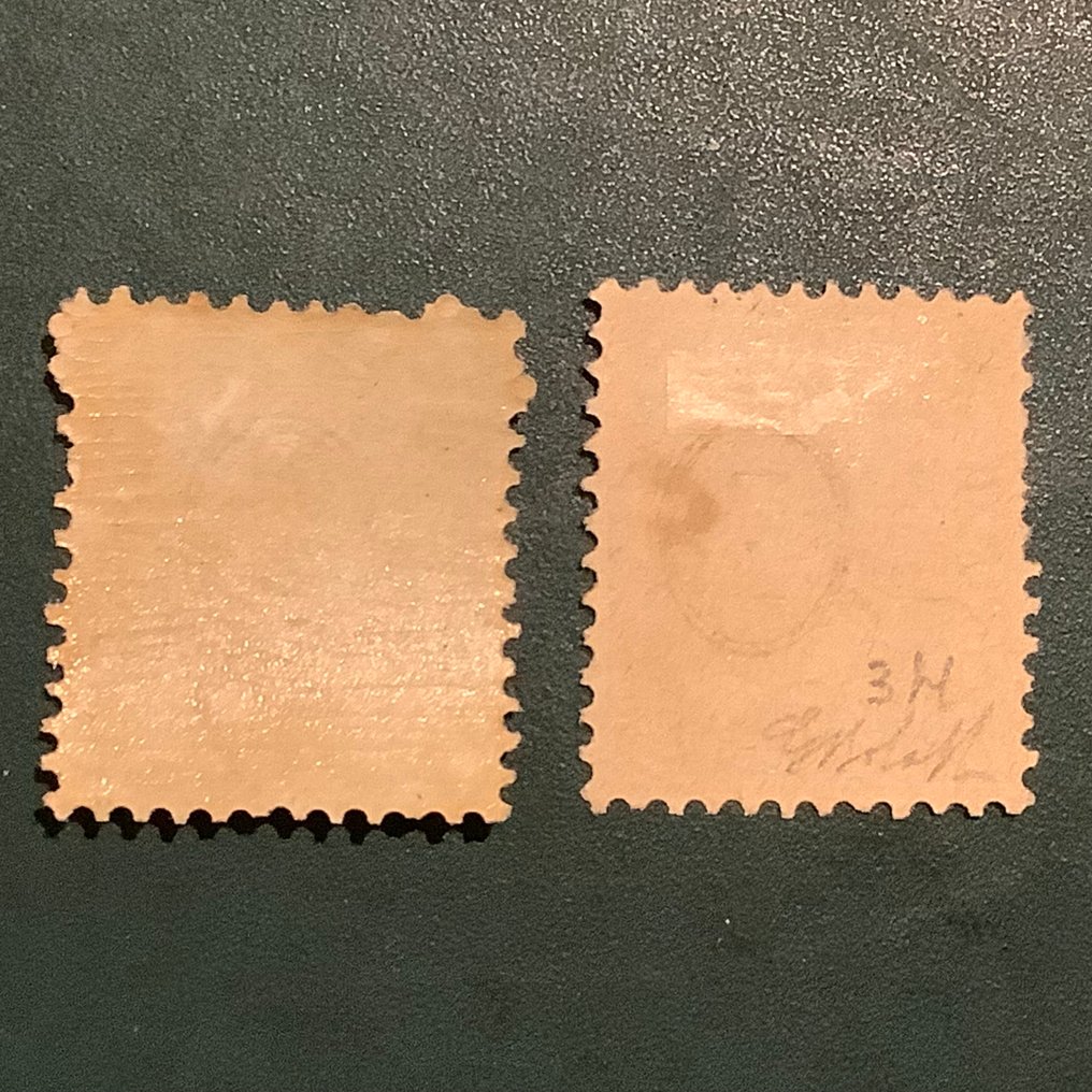 Sveitsi 1862/1881 - 2 ja 3 senttiä istuva Helvetia - tarkastettu - Michel 20/21 #4.3