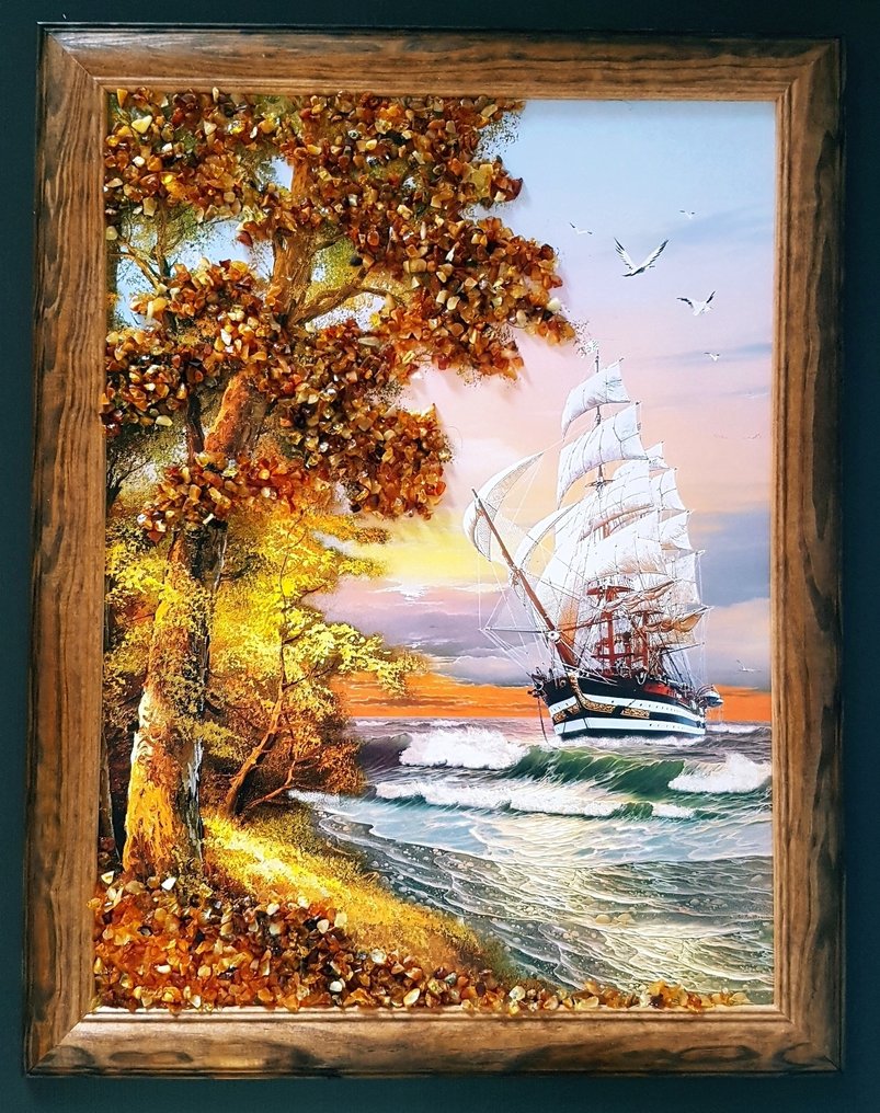 Κεχριμπάρι - Unique Raw Unpolished Amber picture - Wall decoration - Home interior (χωρίς τιμή ασφαλείας) #1.0