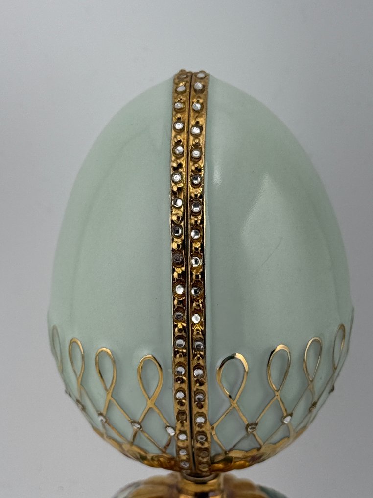 法貝熱彩蛋 - 珠宝辉煌 低语之翼 Faberge 瓷蛋音乐盒 - 水晶, 鍍金, 瓷器 #4.3