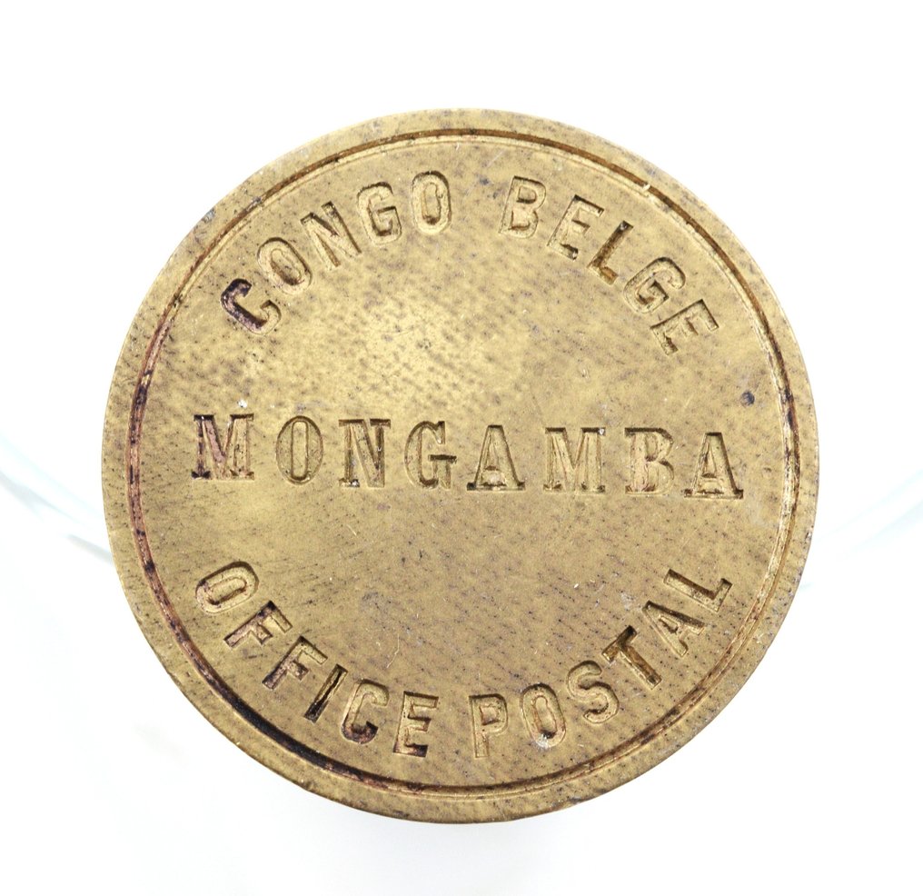 Postmark - Original lacquer stamp seal stamp Mongamba - Belgian Congo- 1936 #1.0