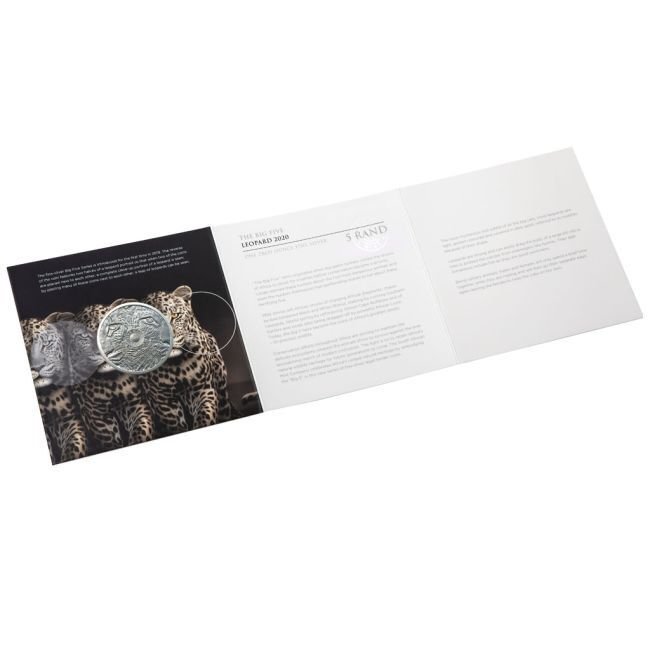 Νότια Αφρική. 5 Rand 2020 1 oz Big Five Silver Leopard Coin BU (In Blister Card) #3.2