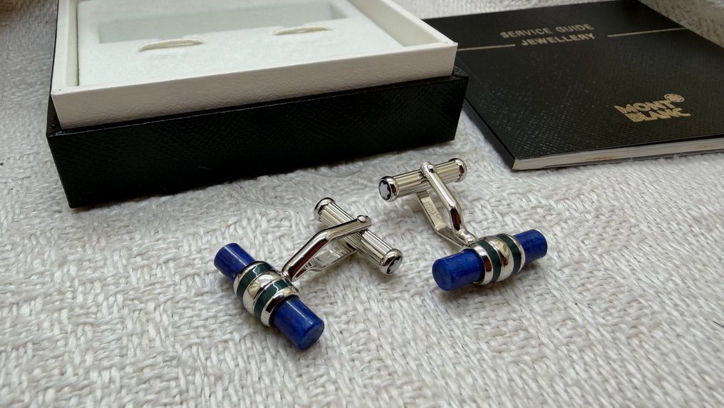 Montblanc - 青金石 - 鉑金 - 袖口扣 #4.3